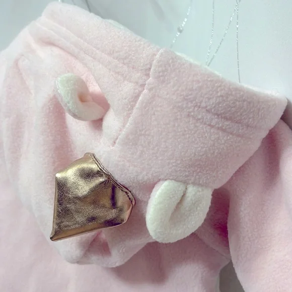 EUC Old Navy | pink, white infant’s unicorn snowsuit, zippered with flip mittens - Picture 7 of 7